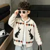 Jaqueta Suéter de Malha Primavera para Meninos 2026 Nova Moda Primavera/Outono Top Infantil Tendência Roupas de Bebê