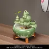 Tanque de Peces de Cerámica Adornos de Agua Corriente Fuente Pequeño Tanque para Peces Dorados Hogareño Recipiente Grande para Peces Sala de Estar Humidificación Decoración Paisajismo