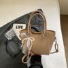 Moda Color Sólido Simple Bolso Balde de Mano para Mujer 2025 Verano Nuevo Versión Coreana Bolso de Hombro Moderno Casual Bolso Cruzado