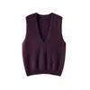 Suéter de cashmere escovado, colete de tricô gola redonda, camada base quente, colete sem mangas, camisa base versátil, colete suéter