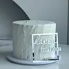 Direitos Autorais Estilo Ins Transfronteiriço Quadrado Feliz Aniversário Acrílico Decoração Lateral para Bolo Bolo Multicolorido Plug-In para Bolo