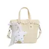 Bolso cubo pequeño de encaje a cuadros de moda, bolso pequeño de nicho para mujer, nuevo bolso cruzado versátil casual 2026, bolso de mano