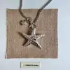Joyería Retro Plata Antigua Estrella de Cinco Puntas Aleación Colgante Cadena Cruzada Elegante Exagerado Estrella de Mar Collar Joyería para el Cuello