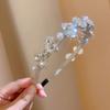 Diadema francesa retro con lazo, flor y perla, estilo princesa, elegante y de alta gama, para mujer