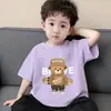 Camisetas Estampadas Suaves de Algodón Puro de Verano para Niños Mayores, Elegantes Camisas de Manga Corta con Cuello Redondo Estilo Coreano, Ropa Infantil, Playeras de Manga Corta para Niños
