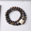 Sándalo verde peral negro sándalo dorado anillo DIY pulsera de león hombres y mujeres rosario joyería pulsera fabricantes mayoreo