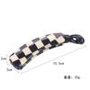 Pinza para el cabello de placa de ácido acético francés transfronterizo a cuadros en blanco y negro con bloques de color de moda, pinza banana para el cabello de niña, pinza para el cabello, accesorios para el cabello