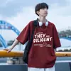 2026 Nueva Camiseta de Manga Corta para Hombre Verano Moda Americana Marca Suelta Manga Media Algodón Pesado Top Camiseta Ropa de Verano para Hombre