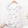 Camisola de Menina Verão Fresca Fina Camisola Estilo Princesa para Menina Seda Gelo para Bebê Roupas de Casa Infantis Saia