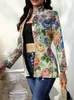 Nuevo traje de manga larga ajustado con estampado europeo y americano transfronterizo