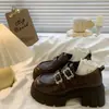 Mocasines Estilo Británico Mujer Otoño Nuevo Plataforma Tacón Grueso Moda Retro Mary Janes Pequeños Zapatos de Piel
