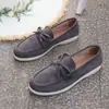 Sapatos casuais slip-on plus size para mulheres, nova coleção primavera/outono 2026, com design de laço, estilo casual e solas antiderrapantes
