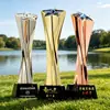 Novo troféu de metal e cristal de luxo criativo feito sob medida para premiações de vencedores de eventos e funcionários de destaque, comemorando competições