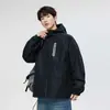 2023 Marca de moda americana chaqueta de trabajo a juego colorida para hombre otoño Nueva holgada con capucha moda nacional casual chaqueta para hombre