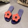 Novas Sandálias Rasteirinhas Vazadas de Verão 2025 Femininas Casuais para Interior e Exterior Sandálias Femininas Meia-Pantufa Preguiçosa Tendência