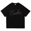 Camiseta Emilia Tour 2025 Moda Retrô Roupas Masculinas e Femininas Vintage Harajuku Roupas de Alta Qualidade Algodão t