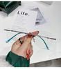Nova Armação de Óculos Sem Aro com Cor Degradê Anti-Luz Azul para Mulheres, Estilo Fashion de Celebridade da Internet, Óculos de Grau Prontos 3302