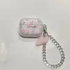 Para AirPods 1ª/2ª/3ª/4ª Geração Pro2 fone de ouvido sem fio Bluetooth transparente com glitter pintado moda simples