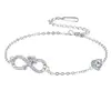 Pulsera Cruzada de Símbolo de Infinito y Rosa con Circonita Brillante Piedra de Nacimiento Joyería, Pulsera de Lujo Ligero de Gama Alta con Forma de Corazón Accesorio