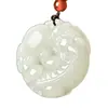 Colgante Pixiu de Jade Blanco Afgano Moderno Sencillo Collar para Hombres y Mujeres Jade
