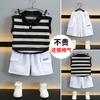 Ropa de Verano para Niño Traje a Rayas sin Mangas 2024 Nuevo Chaleco Casual Guapo para Niños Ropa Infantil Ropa Urbana para Niño