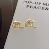 Pendientes Japoneses y Coreanos de Hoja de Ginkgo con Incrustaciones de Circonita y Perlas, Pendientes de Moda y Delicados para Mujer, Accesorios Elegantes