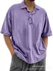 2026 Site Independente da Amazon Transfronteiriço Camisa Polo Casual Versátil de Manga Curta com Botões 100% Algodão para Homens