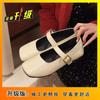 Zapatos Mary Jane Suaves de Superficie Suave y Suela Blanda con Hebilla de Una Línea Estilo Coreano Zapatos Franceses de Tacón Bajo y Punta Cuadrada para Mujer Nuevo Estilo Primavera y Otoño 2025