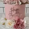 Copyright Estilo Ins Transfronterizo Feliz Cumpleaños Letra Inglesa Decoración de Pastel Enchufe Acrílico Lateral Decoración de Pastel