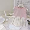 Vestido de verano para niña Bebé Elegante Infantil Personalizado Moderno Marca Estilo Coreano Dulce Costura Cola de Pez Princesa Chaleco