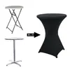Venda Direta de Fábrica Capa para Mesa de Bar Cor Sólida Toalha de Mesa Alta para Mesa de Banquete Cocktail Mesa Alta Elástica Ajustável Capa para Mesa Redonda