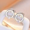 Nuevos Pendientes Redondos Coreanos para Mujer Pendientes Simples Cool Femeninos Elegantes Pequeños de Zirconia Mini Pendientes Joyería
