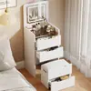Penteadeira leve, pequeno armário de armazenamento para apartamentos pequenos, mesa multifuncional com tampo basculante na cor creme, penteadeira de quarto