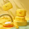 Jabonerita de Pato Amarillo Pequeño, Portajabón de Baño con Drenaje, Jabonera de Plástico Grande con Tapa, Caja de Jabón Colorida en Stock