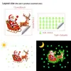 Pegatina de panel de interruptor de Navidad luminosa de dibujos animados con diseño pintado de Papá Noel para decoración de pasillo y entrada