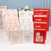 Bolsa de Tote con Flores, Bolsa de Regalo con Ventana Transparente, Bolsa con Ventana para Muñeca con Bouquet, Bolsa de Regalo, Bolsa de Tote para el Día de San Valentín Chino, el Día de la Madre