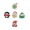 Chaveiro Pingente Colorido Brilhante de Resina Desenho Animado Papai Noel, Boneco de Neve e Urso Acessório DIY