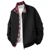 NASA SOBRE Chaqueta de Cuadros Americanos para Hombre 2026 Nueva Casual Primavera y Otoño Cuello Alto Ropa de Trabajo Chaqueta de Vuelo