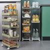 Cozinha Gap Armazenamento Rack Piso Multi-camada Ultra-estreito 18cm Carrinho Geladeira Gap Rack Parede 20cm Rack Side Storage Rack