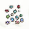 Cuentas con gemas incrustadas en negro pistola bañadas en cobre, con orificios pasantes, hechas a mano, para pulseras, collares y accesorios de joyería de varias pasadas.