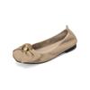 Zapatos Muy Suaves de Piel de Oveja Completa Suela Suave Estilo Coreano Hebilla Metálica Lazo Otoño 2022 Nuevos Zapatos Planos de Abuela para Mujer