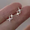 Pendientes de Zirconia de Estrella Pequeña Coreanos Transfronterizos para Mujer, Sencillos Elegantes, Exquisitos, Compactos, de Nicho, Pendientes y Pendientes de Gama Alta
