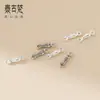 Pulsera de plata de ley 925 plata tailandesa envejecida pez pequeño de doble agujero hecha a mano DIY vintage producto semiacabado accesorio para ensartar y ensartar cuentas S1058