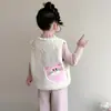 Chaleco de Peluche con Lazo de Dibujos Animados para Niñas 2026 Otoño/Invierno Nuevo Chaleco Cardigan Grueso de Lana de Cordero para Niñas Pequeñas Moderno