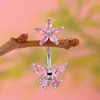 Ventas Directas de Fábrica Transfronterizo Acero Inoxidable Perforado Serie Rosa Clavo de Ombligo Y2K Mariposa Corazón Incrustado Circonita Anillo de Ombligo