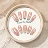 Bestseller de Xiaohongshu Uñas Portátiles Hechas a Mano Simples Francesas Deseo Puro Blanqueamiento Ojo de Gato Lunares Degradado Nude Manicura Uñas Postizas
