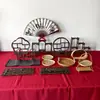 Nuevo Soporte de Exhibición de Mesa de Postres Estilo Chino Mesa de Exhibición Vintage para Descanso de Negocios Mesa de Postres para Ceremonia de Boda