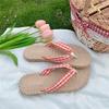 Chanclas mujer verano ropa exterior Chica Vacaciones Clip Corazón Sandalias Planas de Playa ins moda 1922gzrzt