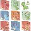 8 Pegatinas Originales del Mundo de los Dinosaurios Tyrannosaurus, Manualidades Creativas Impermeables Transfronterizas, Pegatinas de Dibujos Animados DIY para Diarios