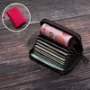 Portatarjetas para hombre de PU de alta gama color puro con textura de guijarros, Portatarjetas bancario compacto y conveniente para mujer, Ranura para tarjeta de identificación, Tarjetero, Monedero